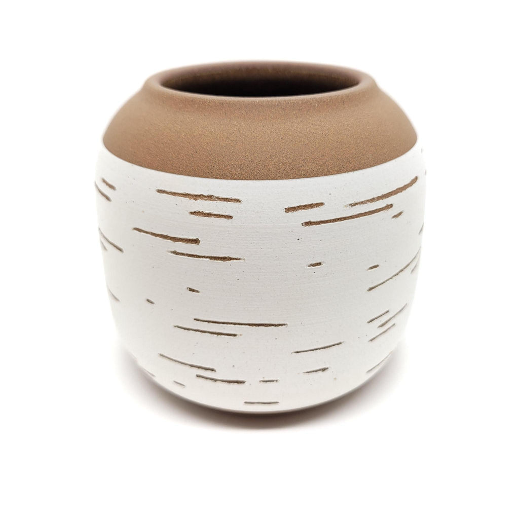 Vase – Birch Round Wide Band by Justin Caraco Ceramics