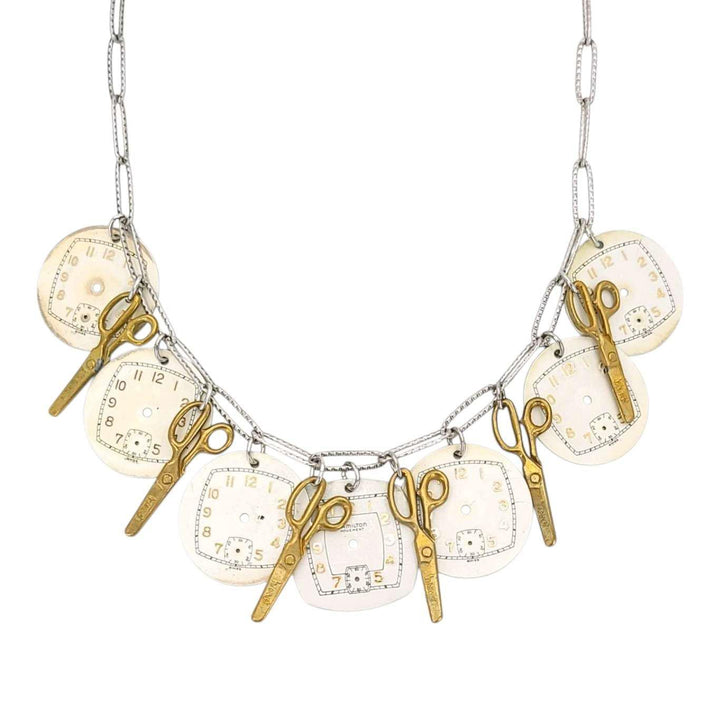 Necklace - Cutting Time - Antiqued Silver by Christine Stoll | Altered Relics