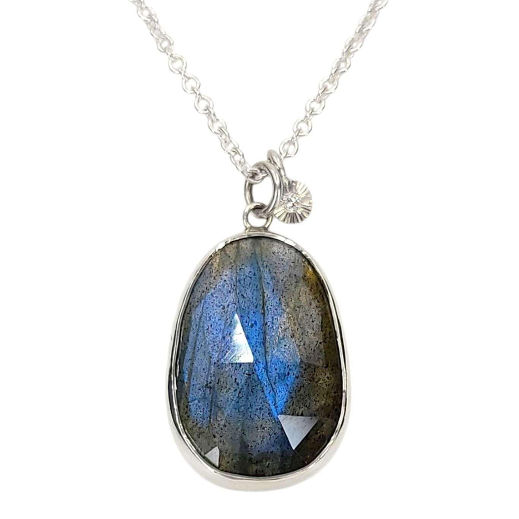 Necklace - Theia (Labradorite, Diamond, Sterling Silver) by Corey Egan
