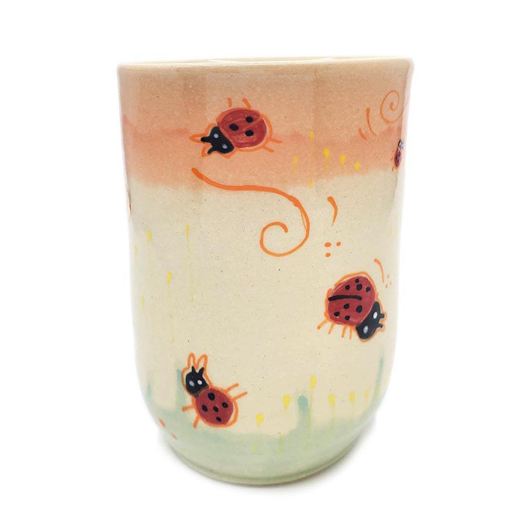 Tall Tumbler - 12 oz - Little Red Ladybugs by Dwadlings