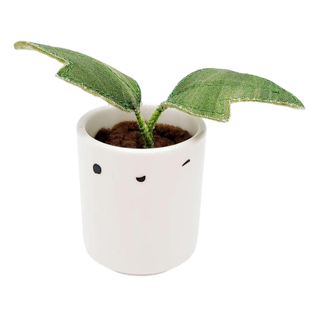 Collectible - Little Sprout Fabric Plant (Winky with Jagged Olive Green Leaves) by World of Whimm