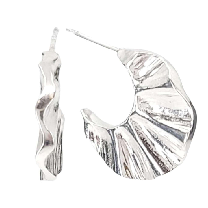 Earrings - Wave Hoops (Sterling Silver) by Corey Egan