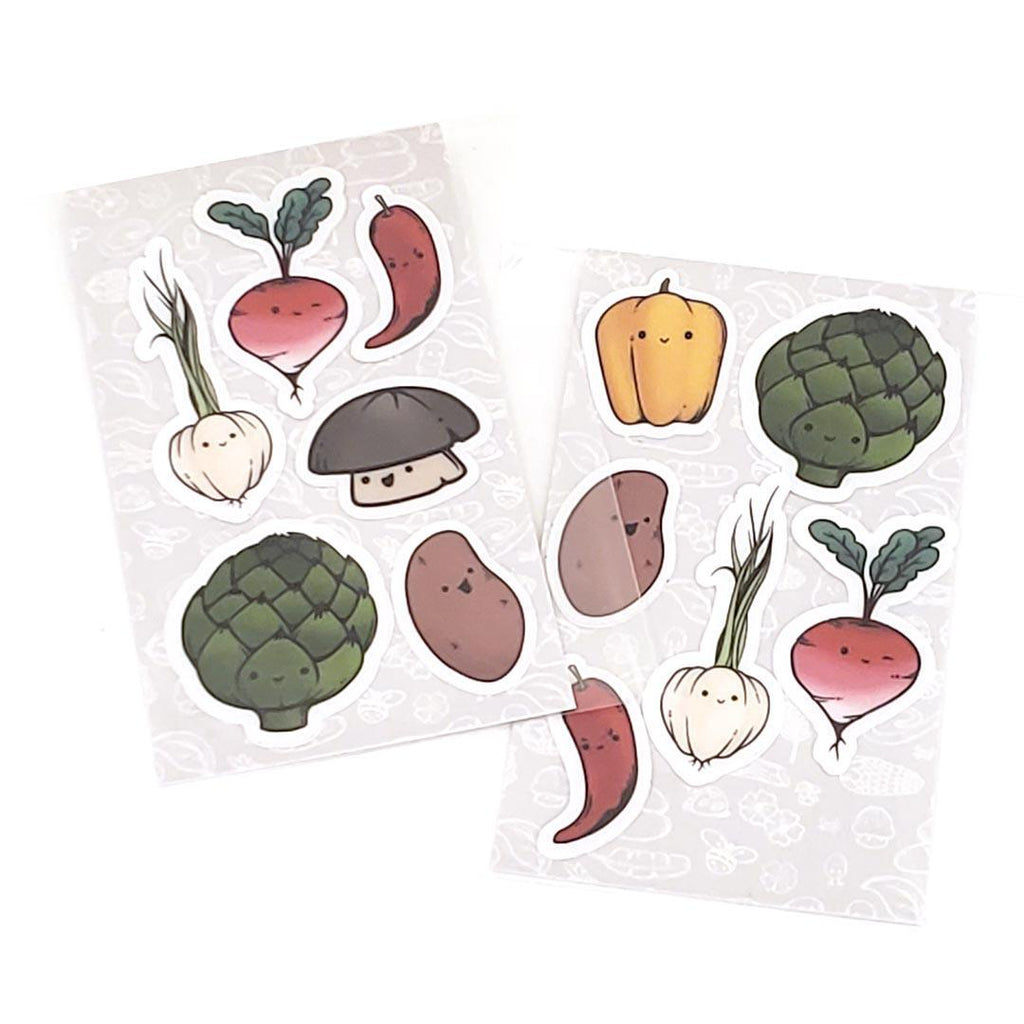 Tiny Stickers - Set of 6 - Veggie Friends (Assorted) by World of Whimm