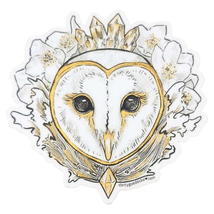Sticker - 4 in - Owl Land Sea Sky Vinyl by Darcy Goedecke