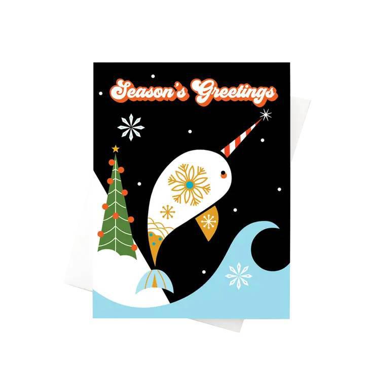 Card - Season's Greetings Narwhal by Amber Leaders Designs