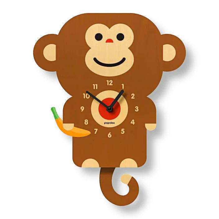 Wood Clock - Monkey Pendulum by Popclox