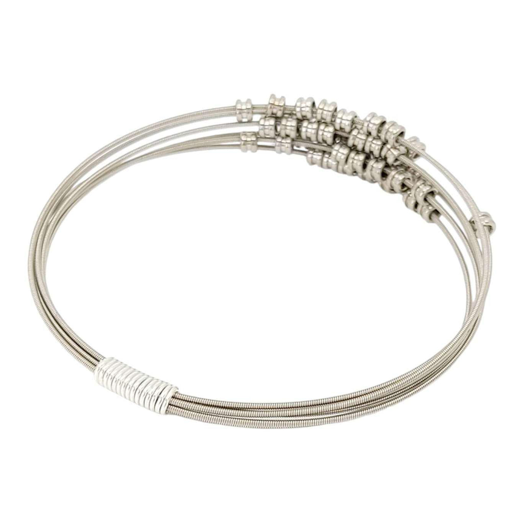 Bracelet - Fidget Bangle (Silver) (M or L) by High Strung Studios