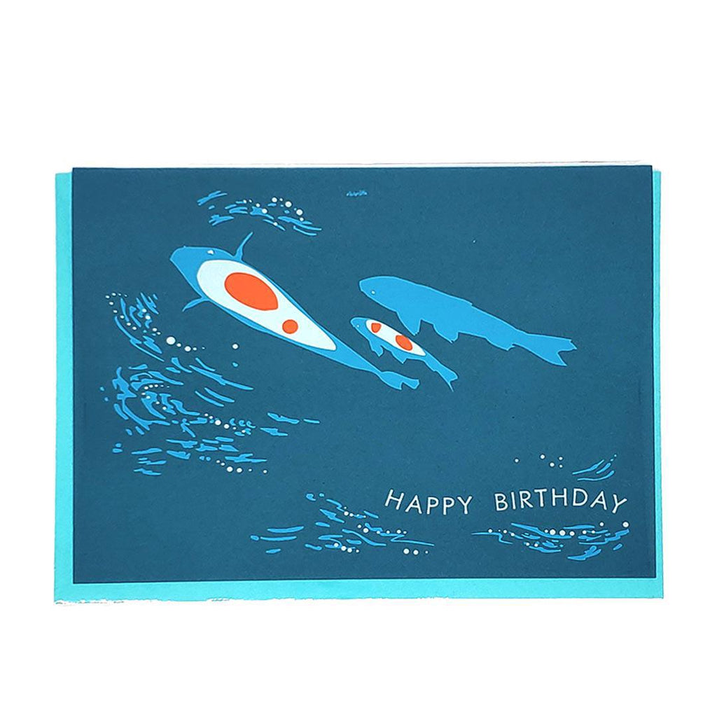 Card - Birthday - Koi Birthday Silkscreen by Ilee Papergoods