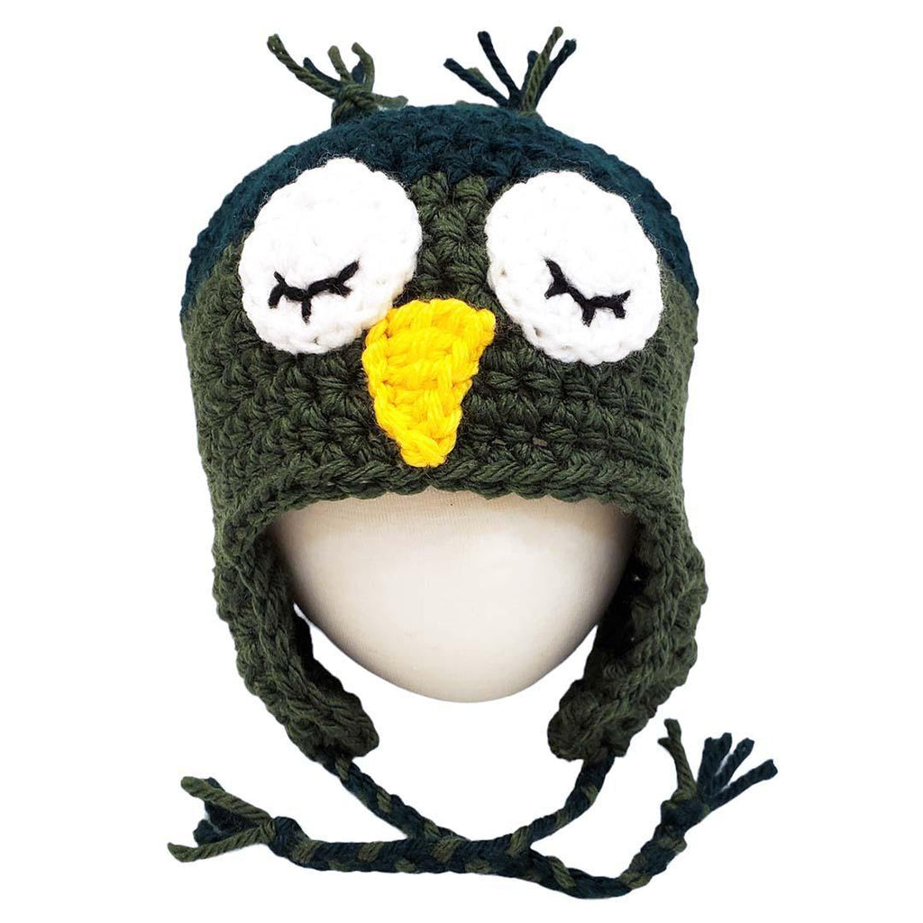Hat - Toddler - Owl (Forest Olive) by Scary White Girl