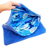 Bag - Chomper Buddy Drawstring (Blue Sharks) by Peek A Boo Plush, image 2 of 5