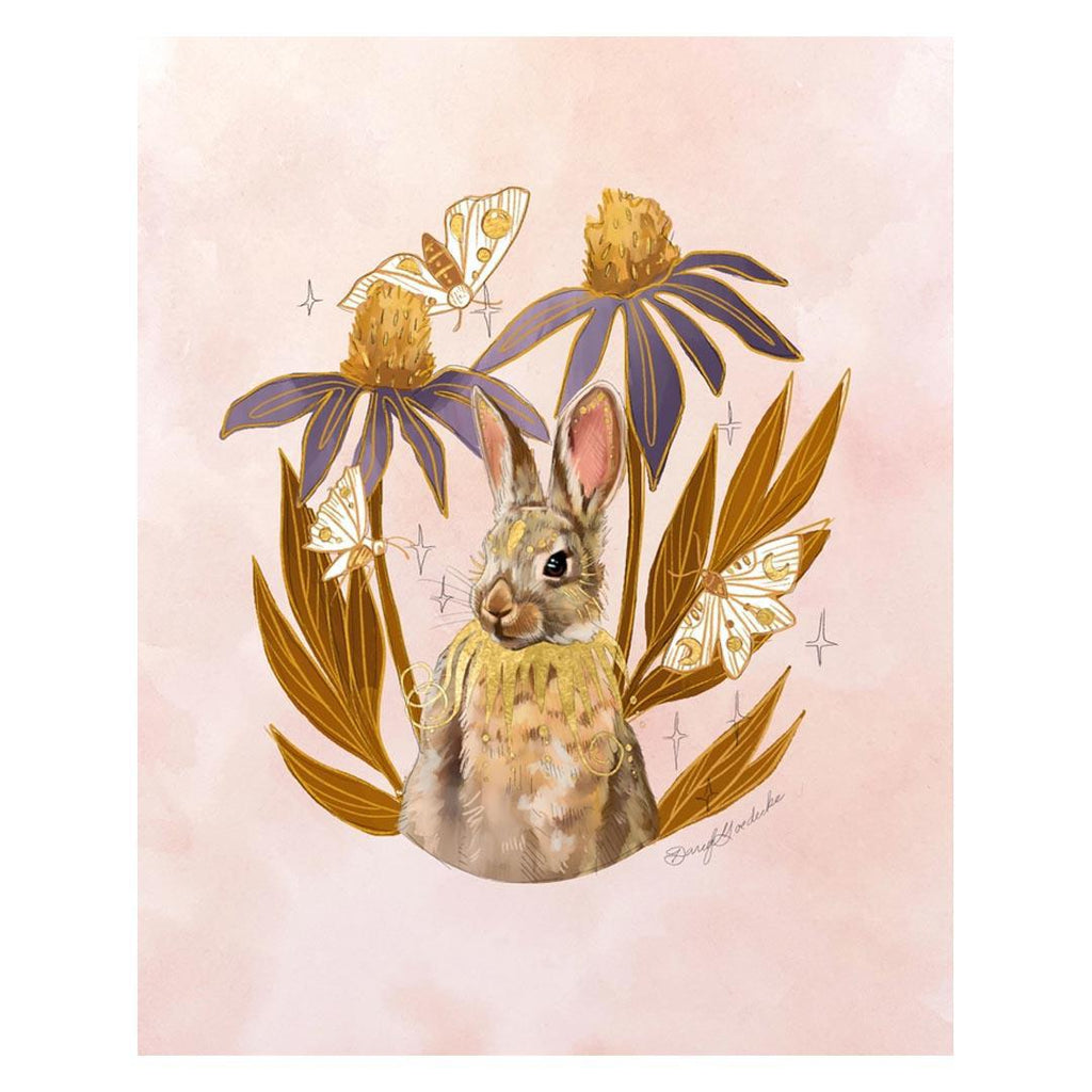 Art Print - 8x10 - Echinacea Rabbit by Darcy Goedecke