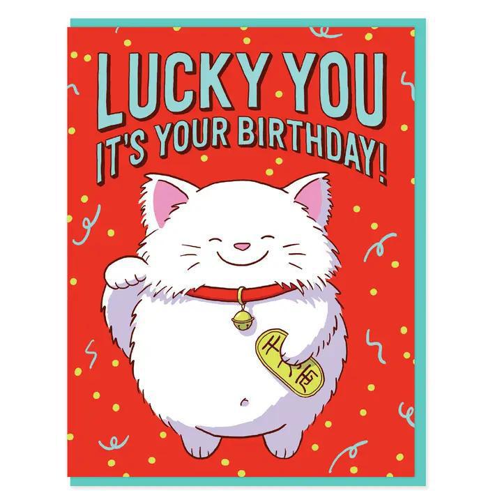 Card - Birthday - Lucky Cat by Semi Sweet Press