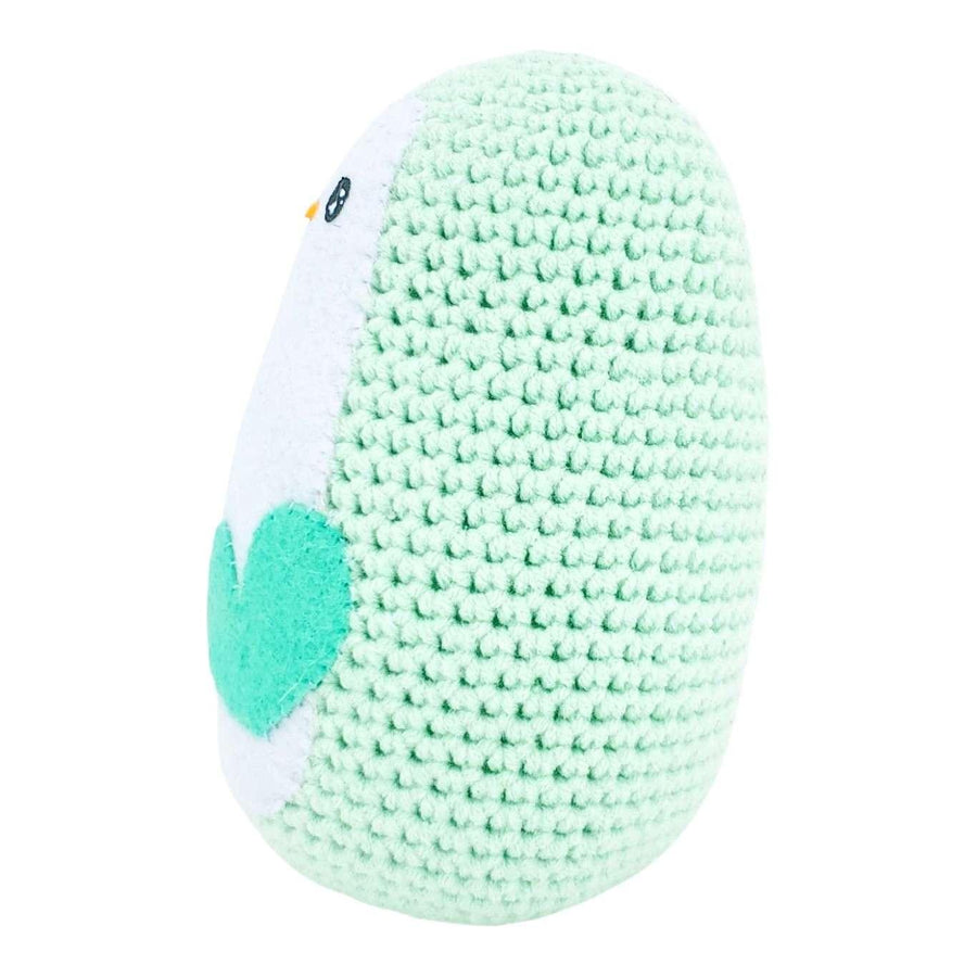 Plush Toy - Large Penguin (Mint with Aqua Heart) by Moyo Workshop, image 3 of 7