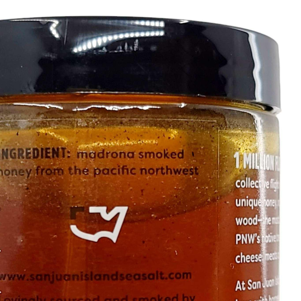 Single Jar - 4 oz - Madrona Smoked Upper Left Honey by San Juan Island Sea Salt