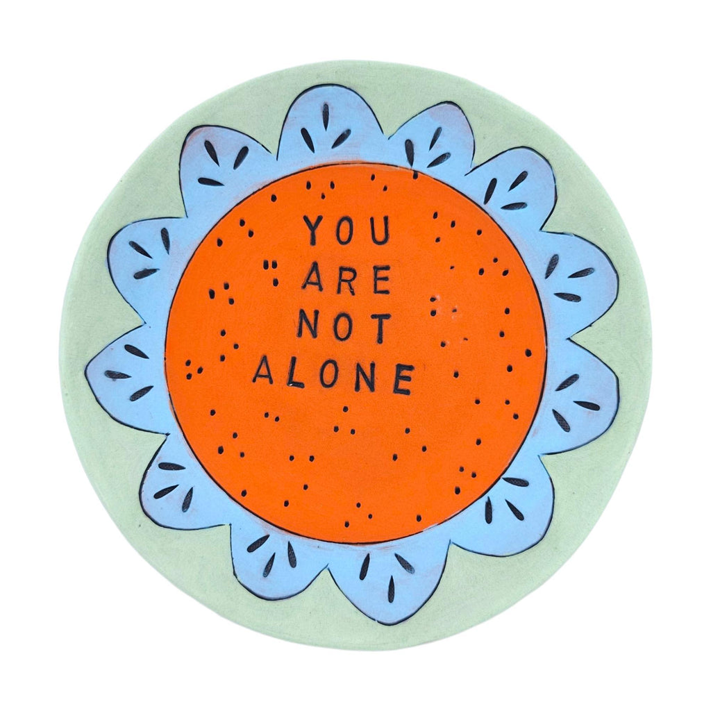 Ring Dish - 5in - You Are Not Alone (Orange) by Leslie Jenner Handmade