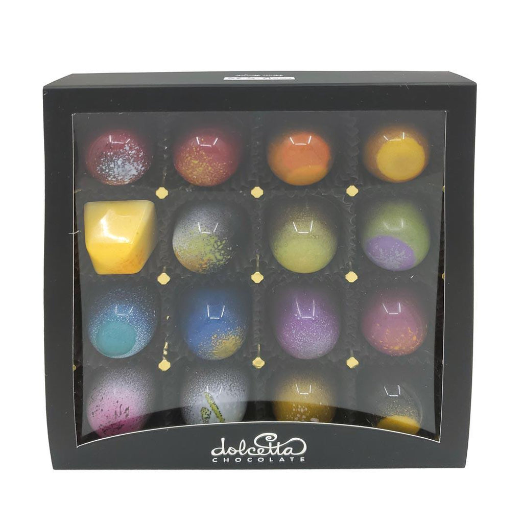 Bonbons - 16 Piece Rainbow Chocolates (Assorted Flavors) by Dolcetta Artisan Sweets