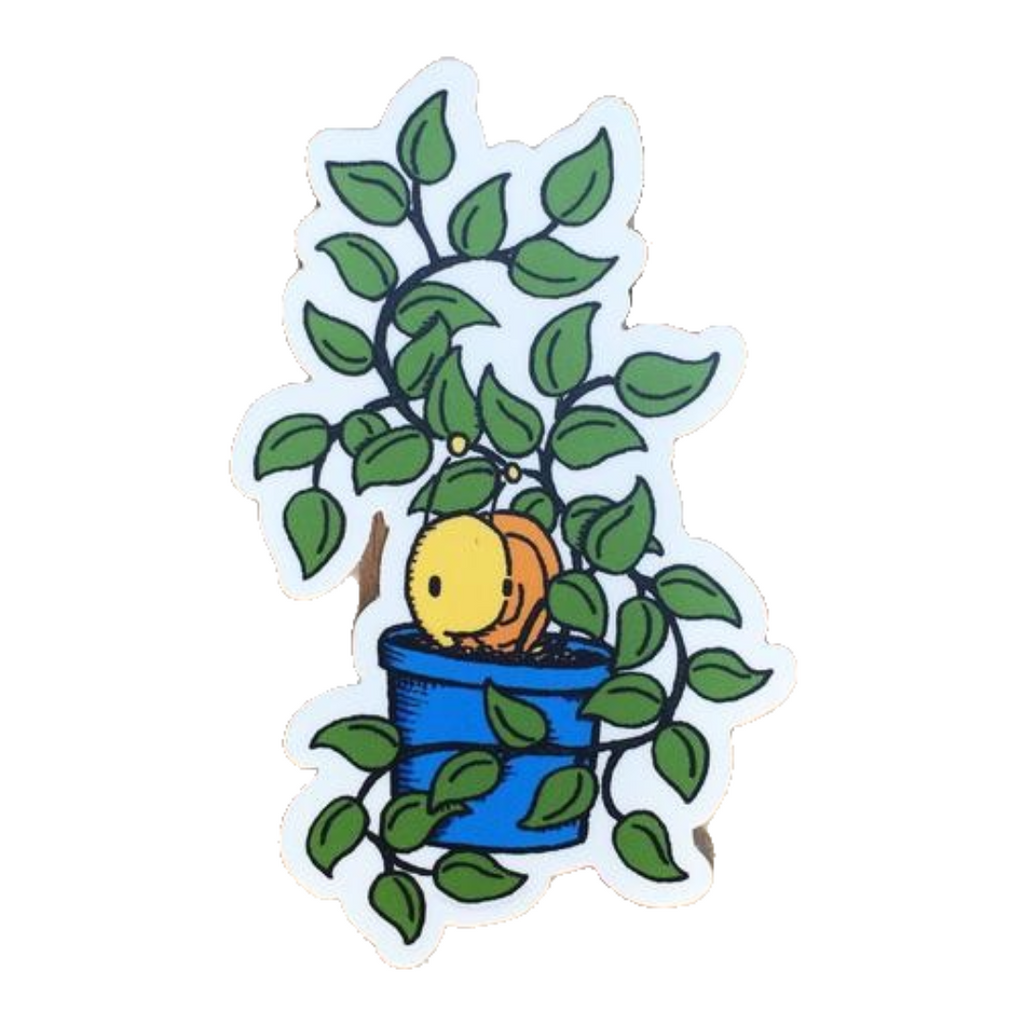 Sticker - Snail and Plant by Everyday Balloons Print Shop
