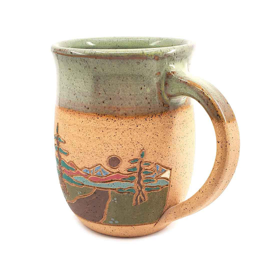 (20% Off) Mug - 16oz - Mountain Mug - Seafoam Early Morning by Forest Jeannie Pottery