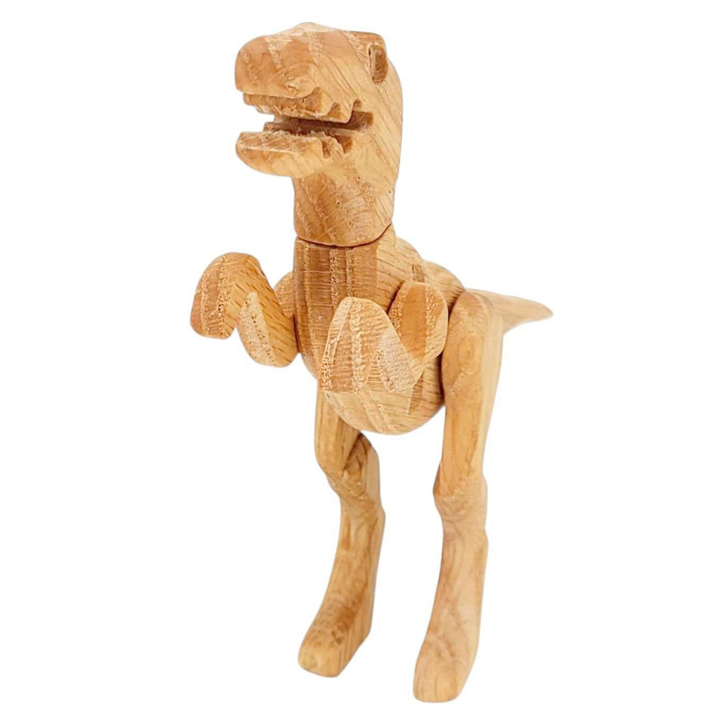 Wood Toy - Velociraptor Dinosaur with Magnetic Joints by The Serious Toy Company