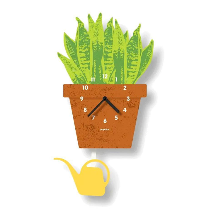 Acrylic Clock - Houseplant Pendulum by Popclox
