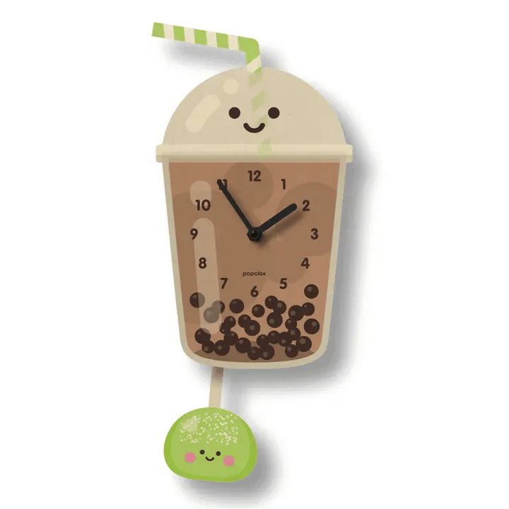 Wood Clock - Bubble Tea Boba Pendulum by Popclox