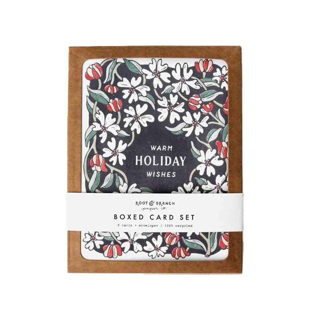 Card Set of 8 - Holiday - Warm Holiday Wishes by Root and Branch Paper Co.