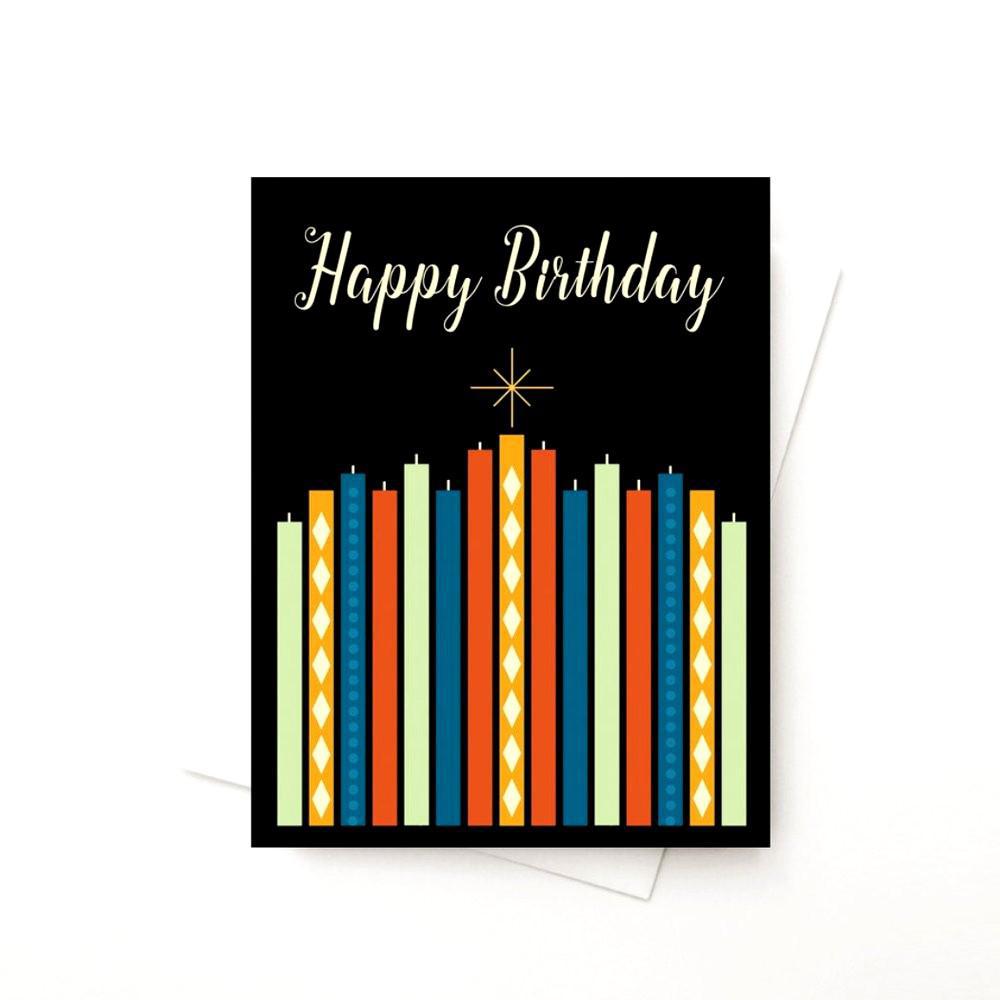 Card - Birthday - Happy Birthday Candles on Black by Amber Leaders Designs