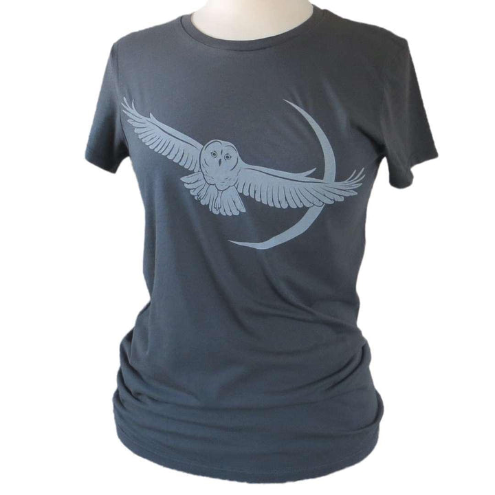 Short Sleeve - Gray Owl Moon Organic Cotton Tee by Uzura
