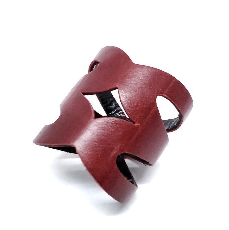 Cuff - Valentine Cranberry Red Black (Assorted Colors) Leather by Oliotto