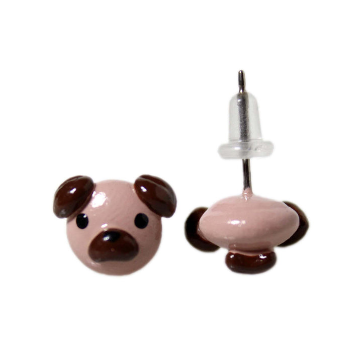 Earrings - Pug Studs by Mariposa Miniatures