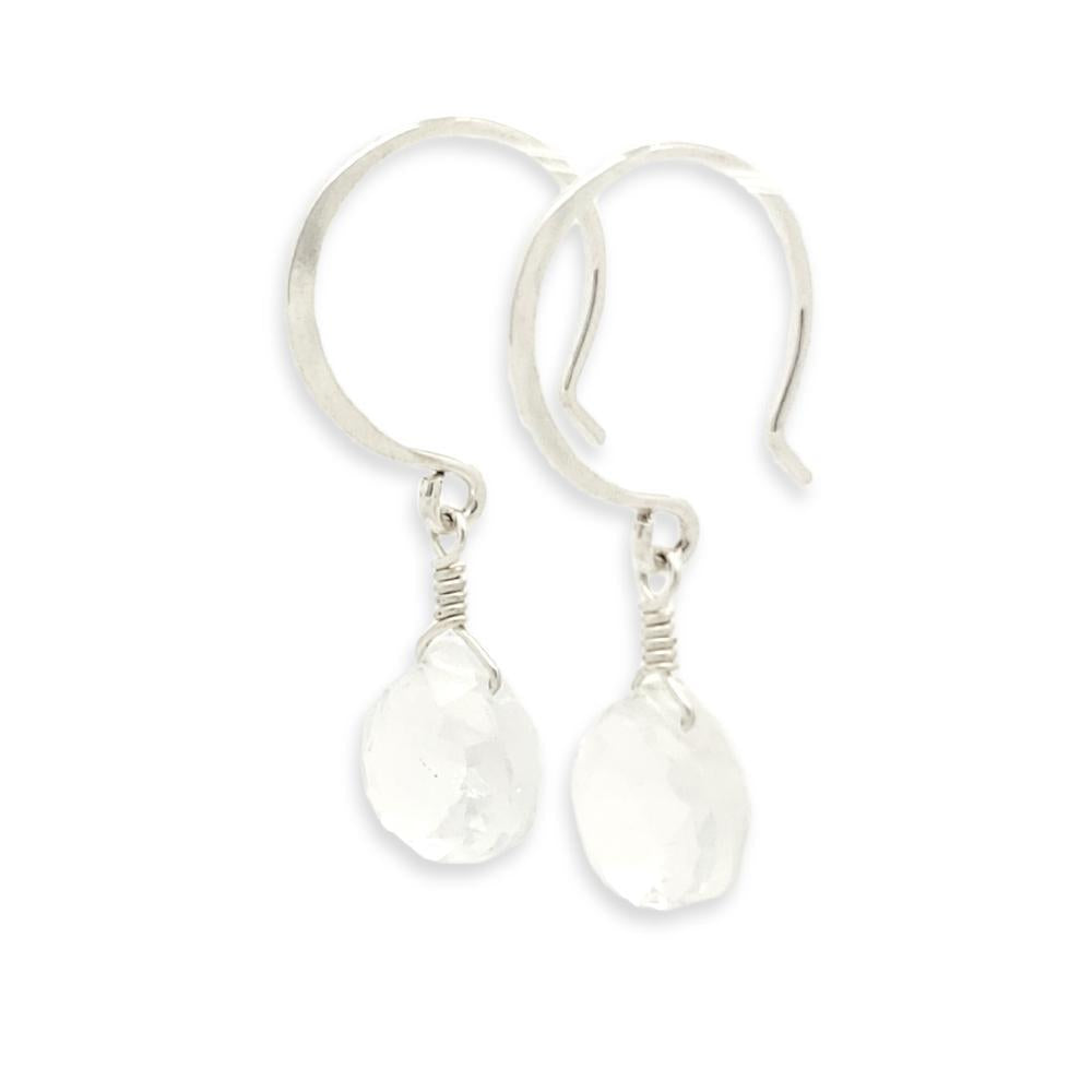 Earrings - Tivoli White Topaz Gemstone Drops Sterling by Foamy Wader