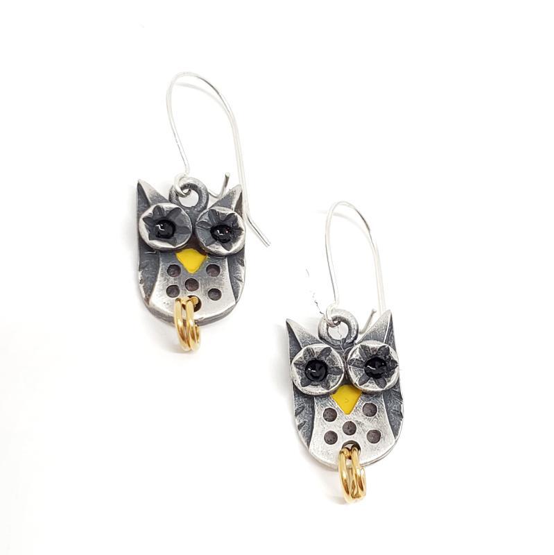Earrings - Owl (Sterling Silver) by Chickenscratch