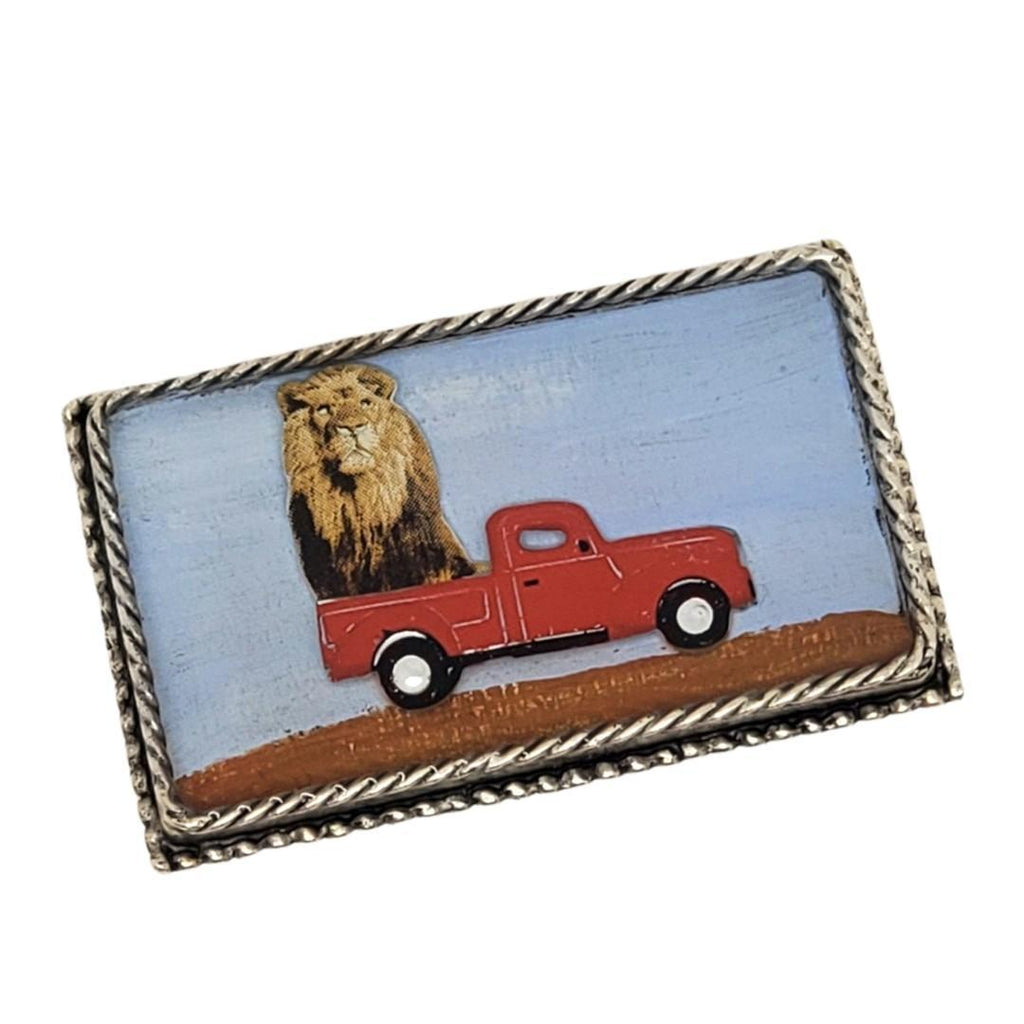 Pin - Lion in a Red Truck by XV Studios
