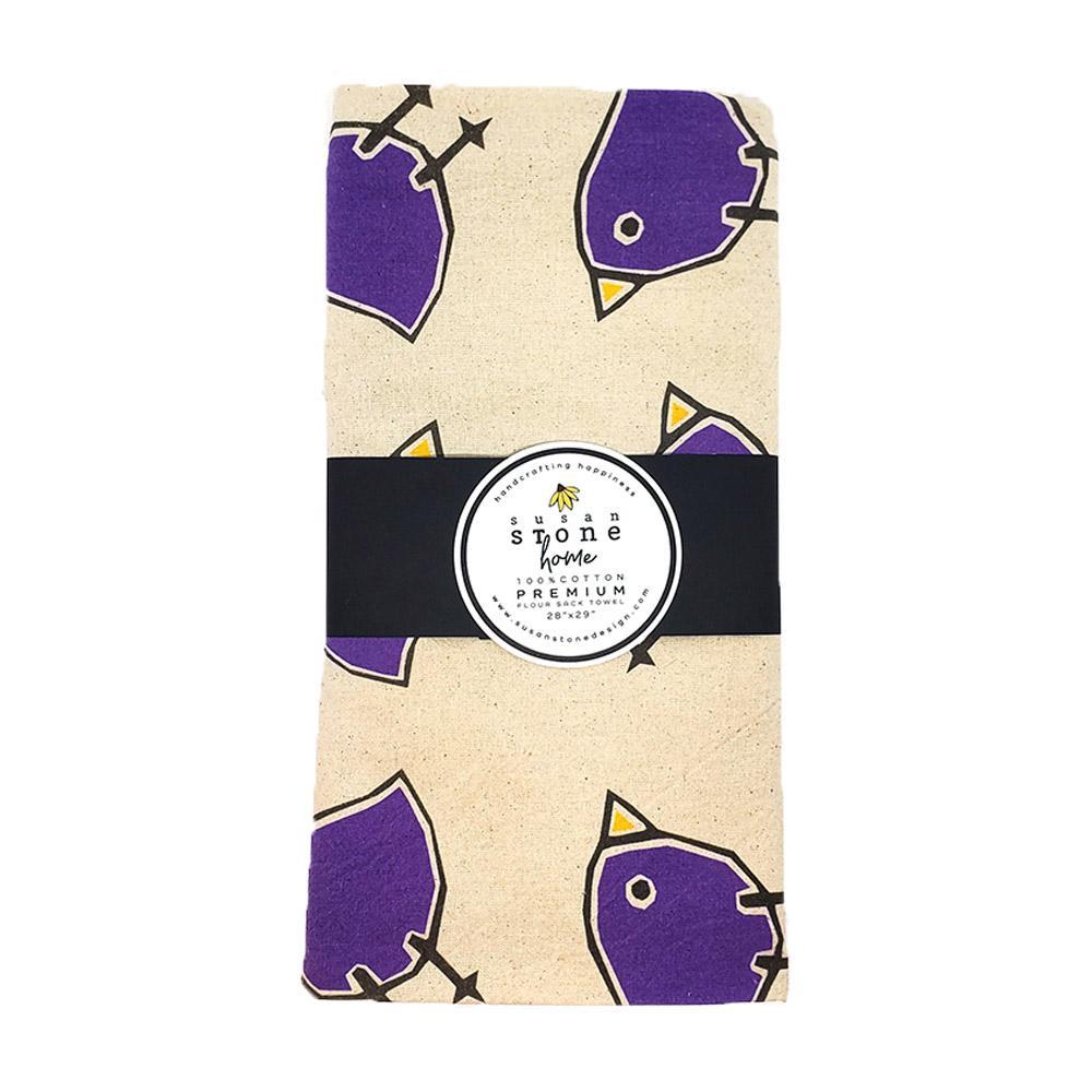 Tea Towel - Purple Birds by Susan Stone Design