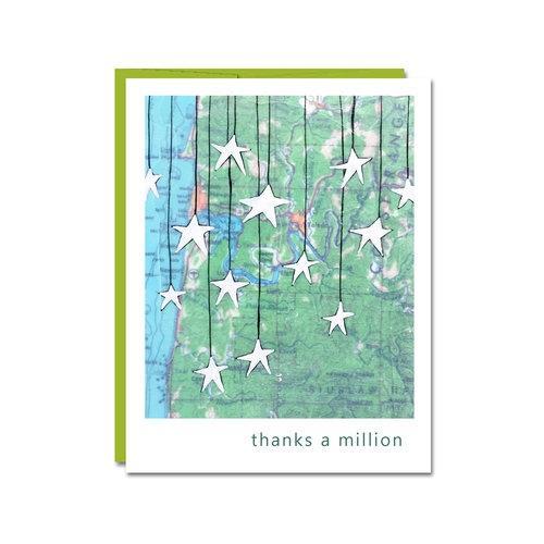 Card - Thank You - Thanks A Million by Rachel Austin Art