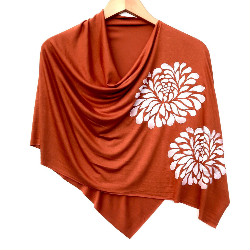 Poncho - Rust (Black or White Ink) by Windsparrow Studio