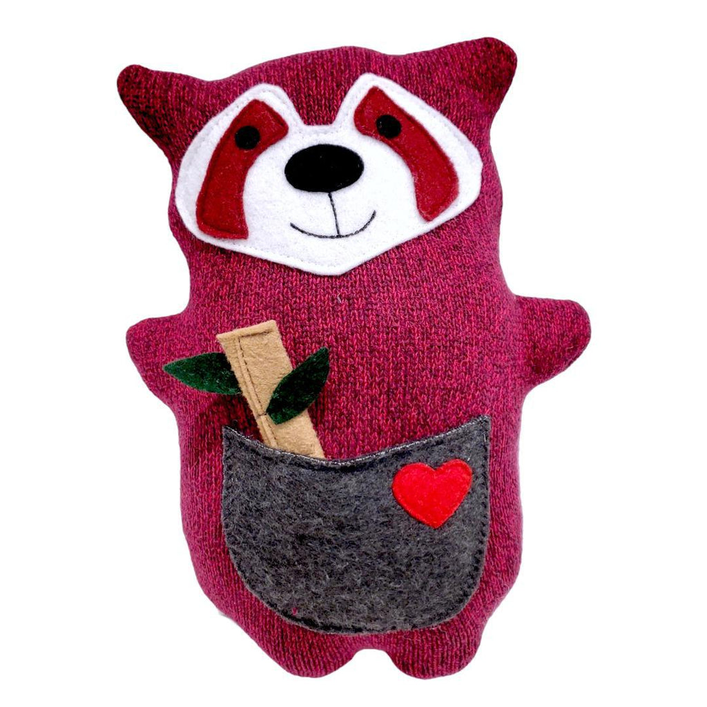 Plush - Red Panda with Bamboo Treat by Happy Groundhog Studio