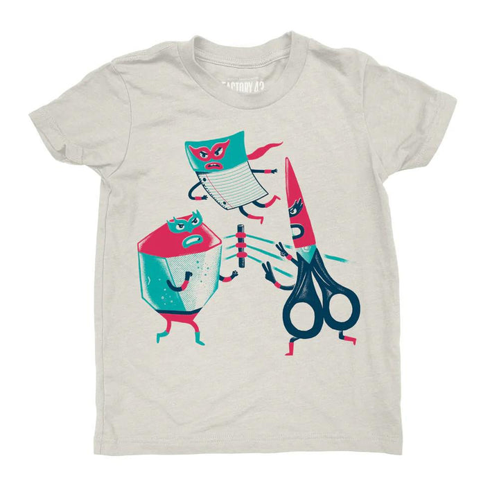 Kids Tee - Rock Paper Scissors Heather Dust Tee (S - L) by Factory 43