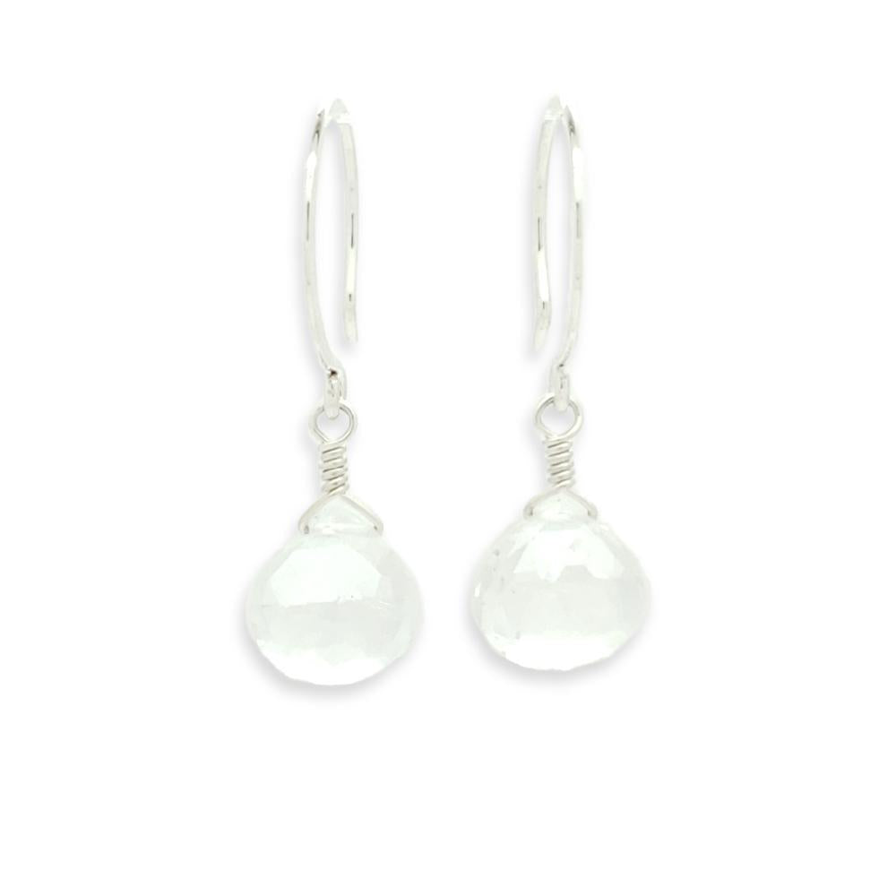 Earrings - Tivoli White Topaz Gemstone Drops Sterling by Foamy Wader