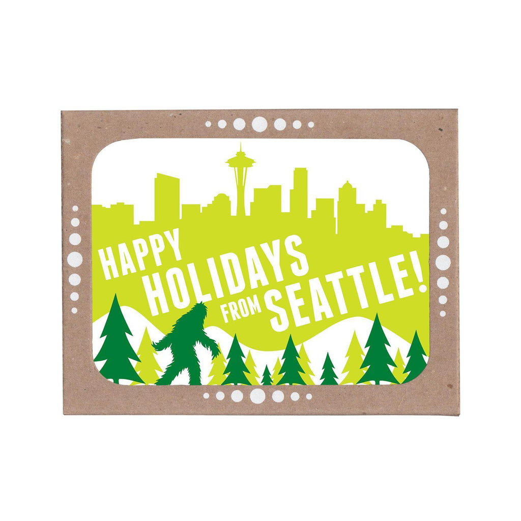 Card Set of 6 - Holiday - Sasquatch Seattle Holiday by Orange Twist