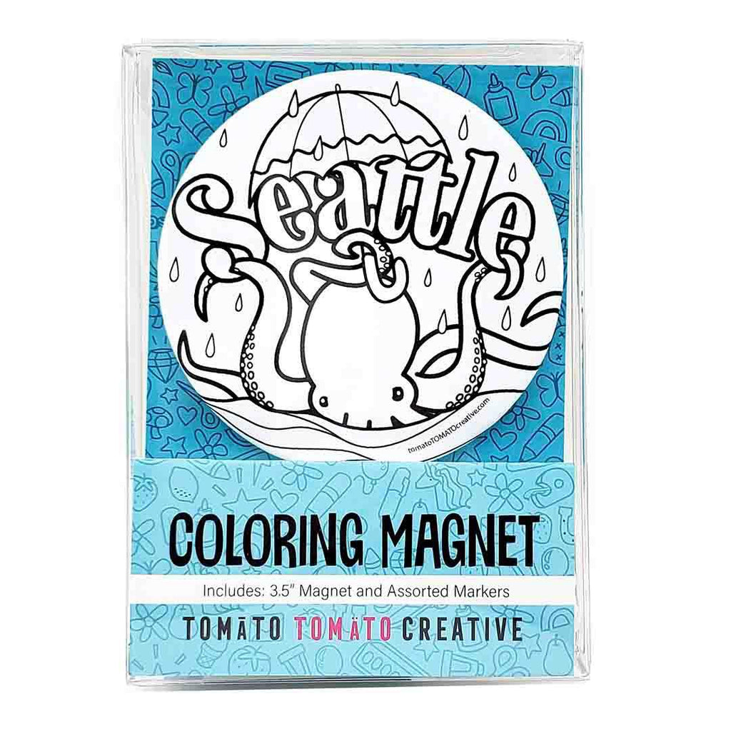 Coloring Magnet - Seattle Octopus by Tomato Tomato Creative