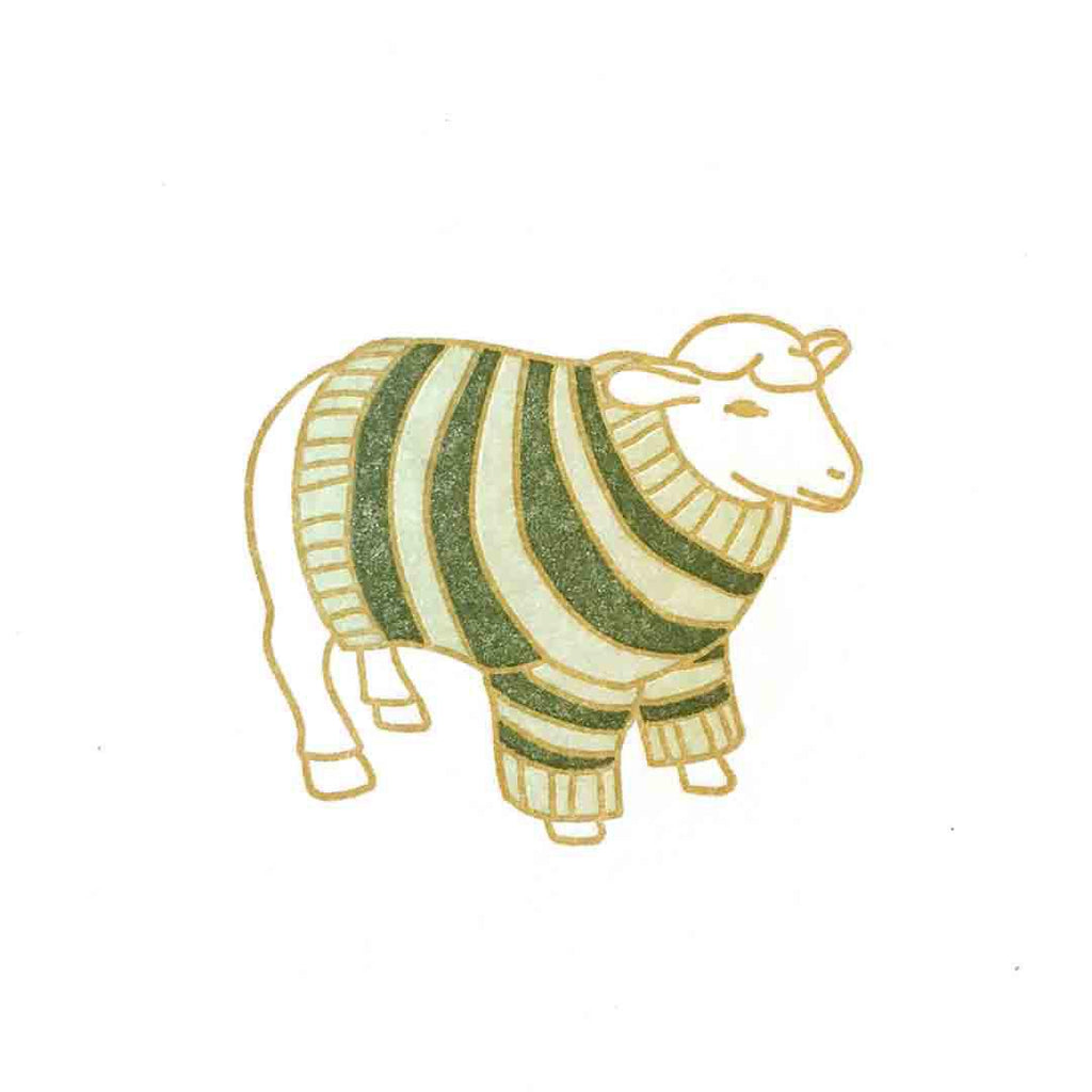 Card - White Sheep in a Sweater Letterpress by Green Bird Press