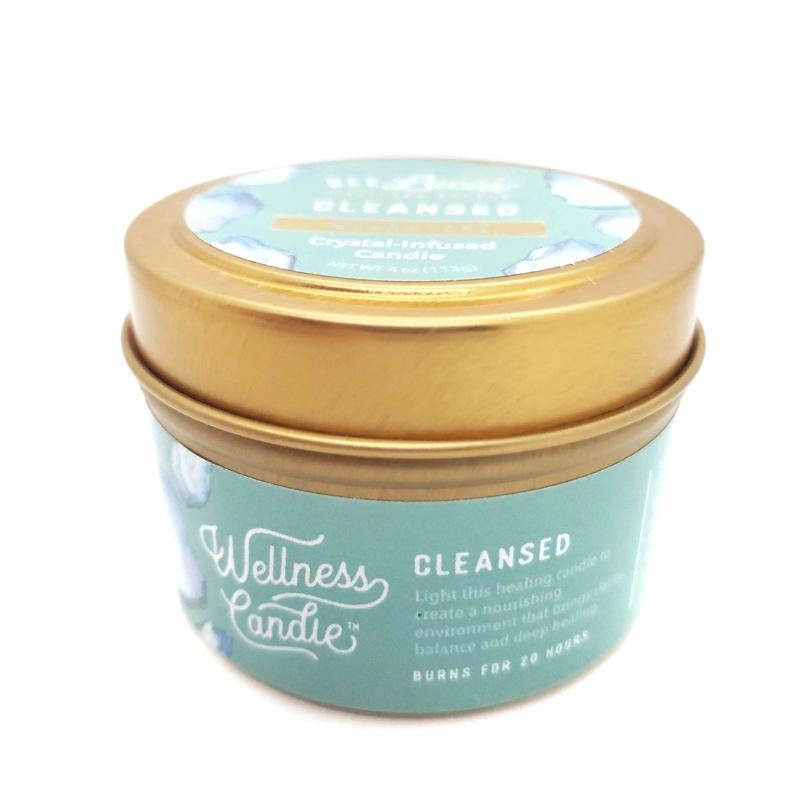 Candle 4oz - Moonstone (Cleansed) 4oz Travel Tin by Bee Lucia
