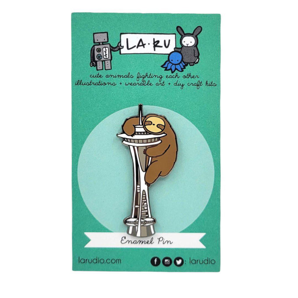 Enamel Pin - Sloth in Seattle by LaRu