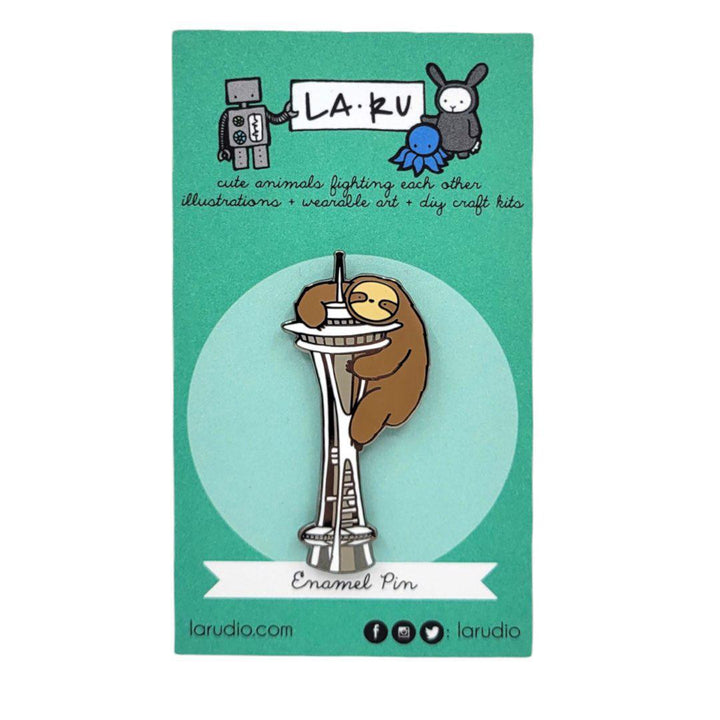 Enamel Pin - Sloth in Seattle by LaRu