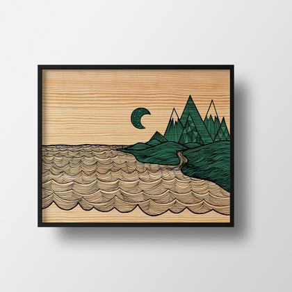 Art Print - Mountains Meet Sea 11x14 by Red Umbrella