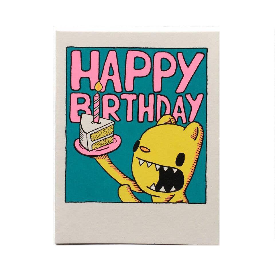 Card - Birthday - Cat Cake Slice by Everyday Balloons Print Shop