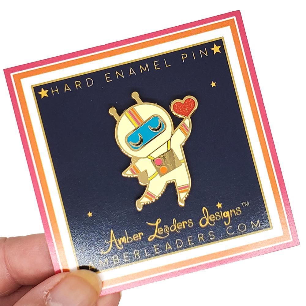 Enamel Pin - Astronaut Love Heart by Amber Leaders Designs