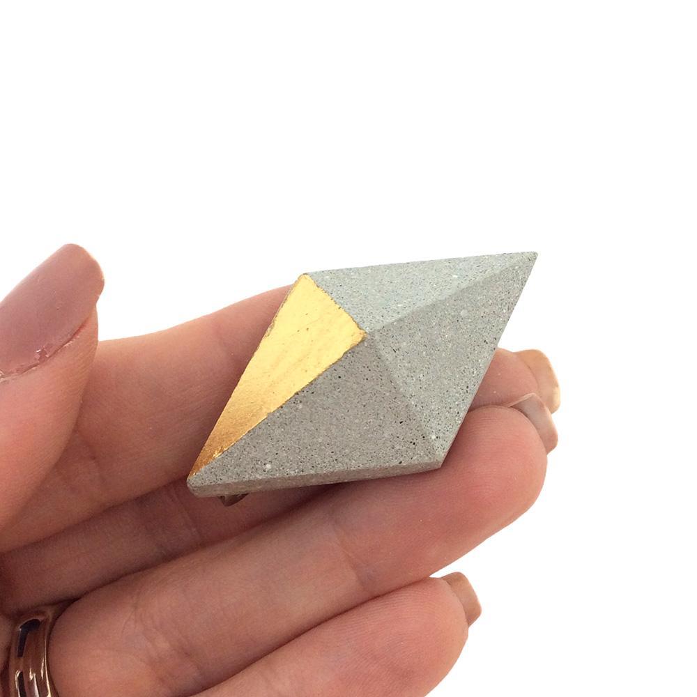 Brooch - Gilded Concrete Diamond (assorted colors) by Studio Corbelle