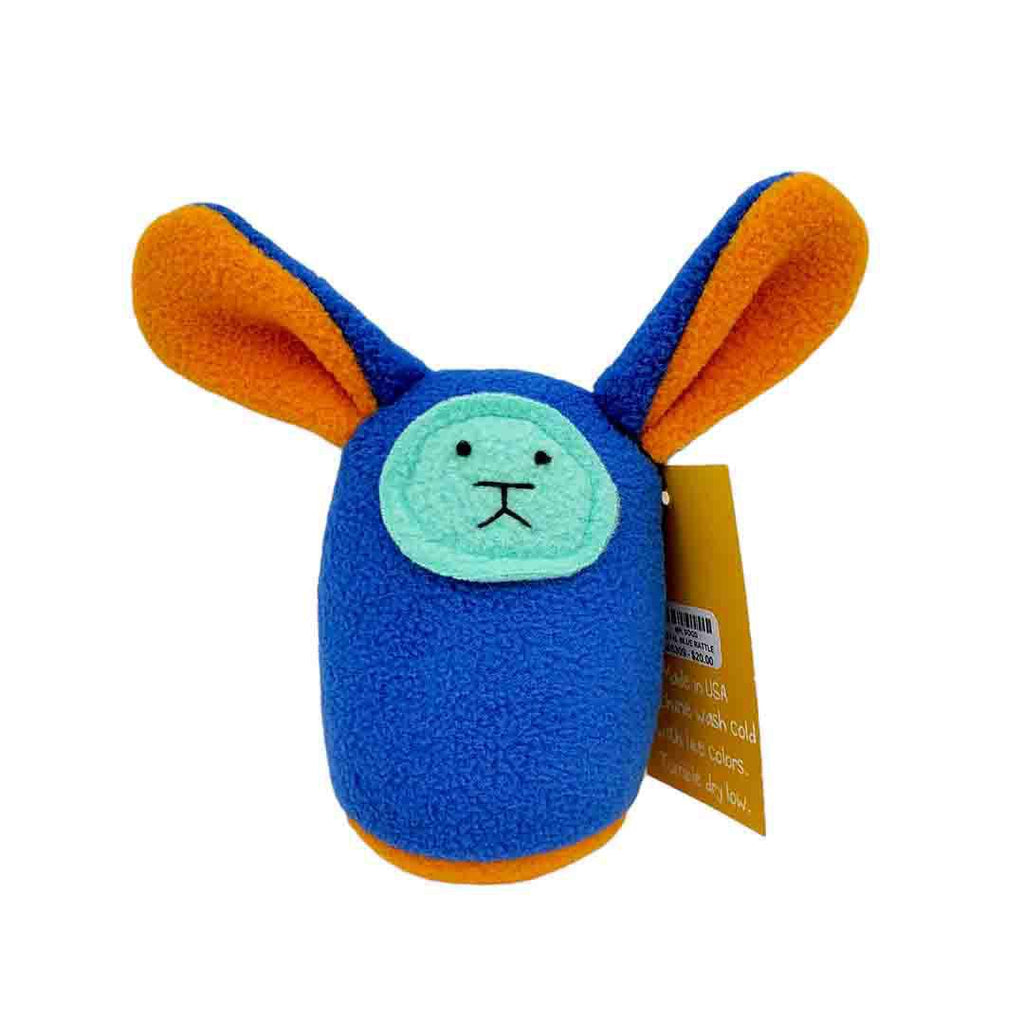 Plush Rattle - Royal Blue Bunny (Orange Ears) by Mr. Sogs